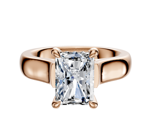 14K Rose Gold 4 Prong Hidden Halo Cathedral Dome 4.0mm Engagement Ring