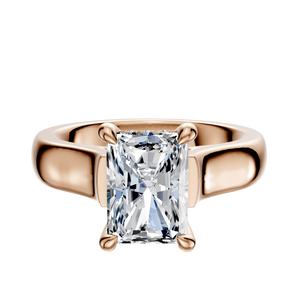 14K Rose Gold 4 Prong Hidden Halo Cathedral Dome 4.0mm Engagement Ring