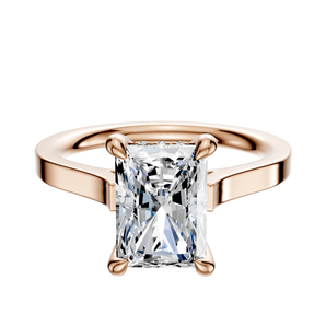 14K Rose Gold 4 Prong Hidden Halo Cathedral Flat 2.0mm Engagement Ring