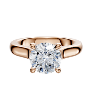 14K Rose Gold 4 Prong Hidden Halo Cathedral Dome 3.0mm Engagement Ring