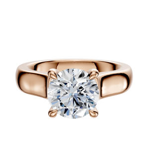 14K Rose Gold 4 Prong Hidden Halo Cathedral Dome 4.0mm Engagement Ring