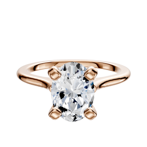 14K Rose Gold 4 Prong Cathedral Dome 1.5mm Engagement Ring