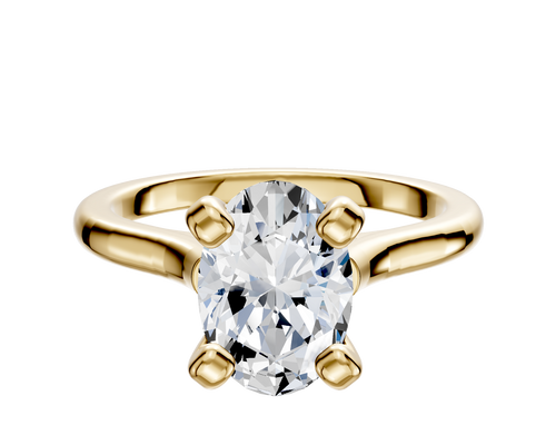 14K Yellow Gold 4 Prong Cathedral Dome 2.0mm Engagement Ring