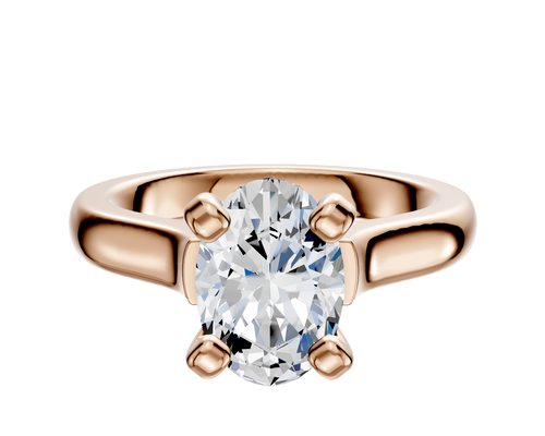 14K Rose Gold 4 Prong Cathedral Dome 3.0mm Engagement Ring