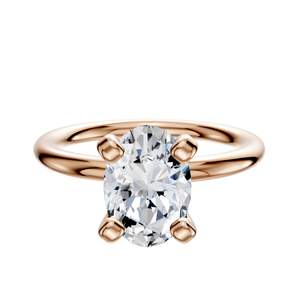14K Rose Gold 4 Prong Classic Dome 2.0mm Engagement Ring