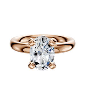 14K Rose Gold 4 Prong Classic Dome 3.0mm Engagement Ring