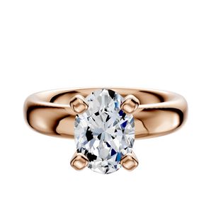 14K Rose Gold 4 Prong Classic Dome 4.0mm Engagement Ring