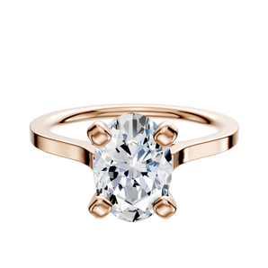 14K Rose Gold 4 Prong Cathedral Flat 1.5mm Engagement Ring