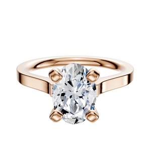 14K Rose Gold 4 Prong Cathedral Flat 2.0mm Engagement Ring