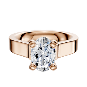 14K Rose Gold 4 Prong Cathedral Flat 4.0mm Engagement Ring