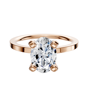 14K Rose Gold 4 Prong Classic Flat 1.5mm Engagement Ring