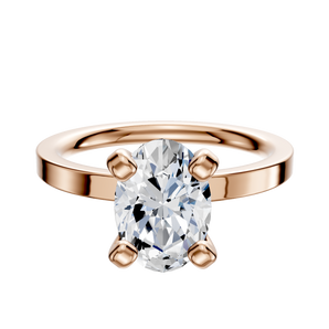 14K Rose Gold 4 Prong Classic Flat 2.0mm Engagement Ring