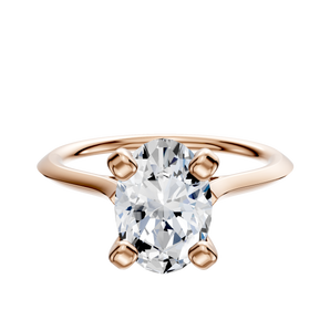 14K Rose Gold 4 Prong Cathedral Knife Edge 1.5mm Engagement Ring