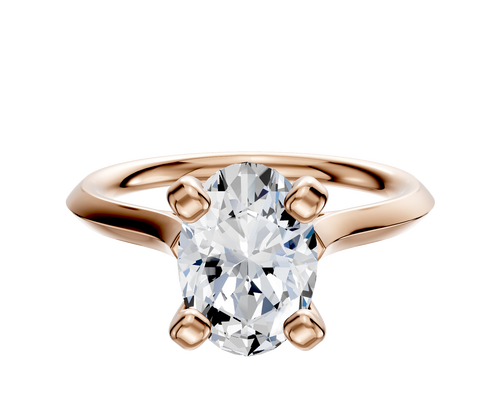 14K Rose Gold 4 Prong Cathedral Knife Edge 2.0mm Engagement Ring