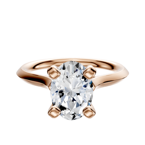 14K Rose Gold 4 Prong Cathedral Knife Edge 2.0mm Engagement Ring