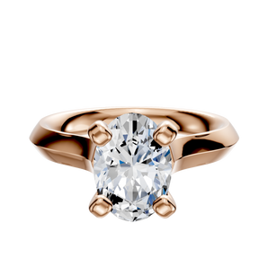 14K Rose Gold 4 Prong Cathedral Knife Edge 3.0mm Engagement Ring