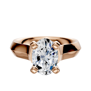 14K Rose Gold 4 Prong Cathedral Knife Edge 4.0mm Engagement Ring