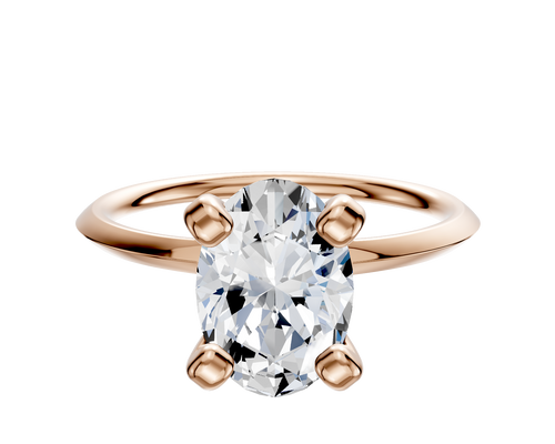 14K Rose Gold 4 Prong Classic Knife Edge 1.5mm Engagement Ring