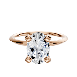 14K Rose Gold 4 Prong Classic Knife Edge 1.5mm Engagement Ring