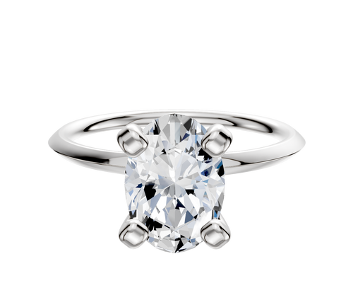 14K White Gold 4 Prong Classic Knife Edge 1.5mm Engagement Ring