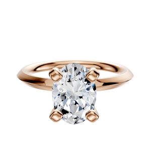 14K Rose Gold 4 Prong Classic Knife Edge 2.0mm Engagement Ring