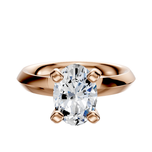 14K Rose Gold 4 Prong Classic Knife Edge 3.0mm Engagement Ring