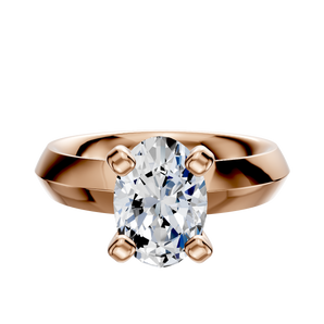 14K Rose Gold 4 Prong Classic Knife Edge 4.0mm Engagement Ring