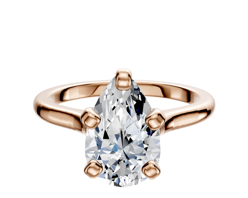 14K Rose Gold 4 Prong Cathedral Dome 2.0mm Engagement Ring