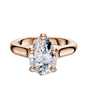 14K Rose Gold 4 Prong Cathedral Dome 3.0mm Engagement Ring