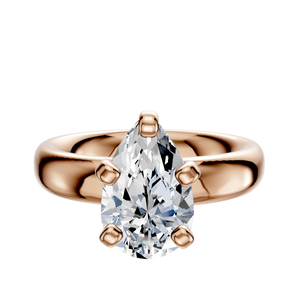 14K Rose Gold 4 Prong Classic Dome 4.0mm Engagement Ring