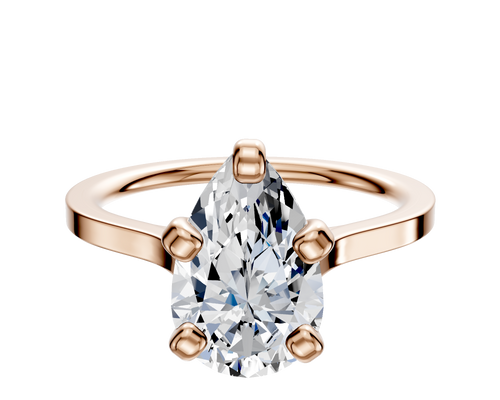 14K Rose Gold 4 Prong Cathedral Flat 1.5mm Engagement Ring