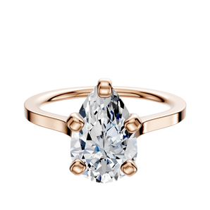14K Rose Gold 4 Prong Cathedral Flat 1.5mm Engagement Ring