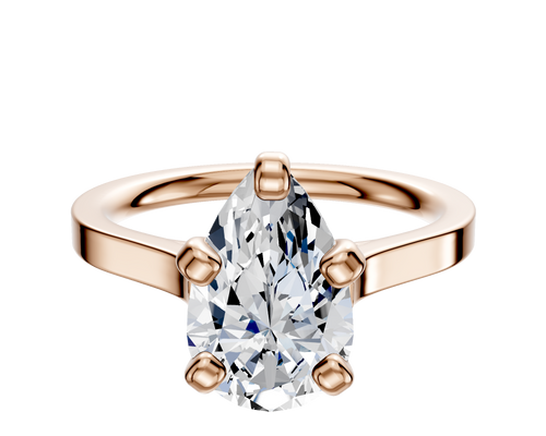 14K Rose Gold 4 Prong Cathedral Flat 2.0mm Engagement Ring