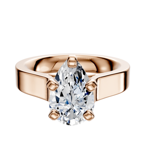 14K Rose Gold 4 Prong Cathedral Flat 4.0mm Engagement Ring