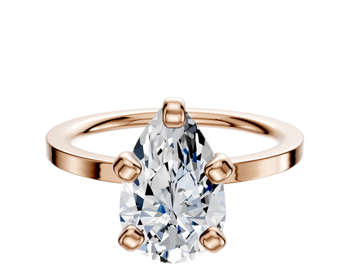 14K Rose Gold 4 Prong Classic Flat 1.5mm Engagement Ring