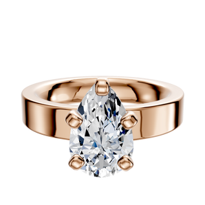 14K Rose Gold 4 Prong Classic Flat 4.0mm Engagement Ring