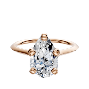 14K Rose Gold 4 Prong Cathedral Knife Edge 1.5mm Engagement Ring