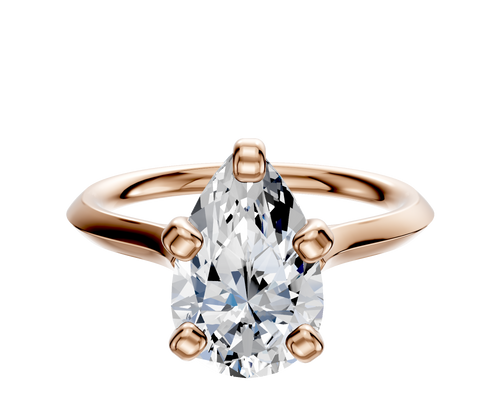 14K Rose Gold 4 Prong Cathedral Knife Edge 2.0mm Engagement Ring