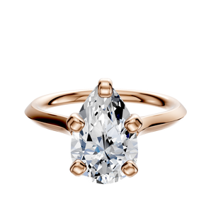 14K Rose Gold 4 Prong Cathedral Knife Edge 2.0mm Engagement Ring