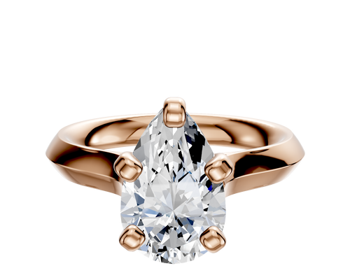 14K Rose Gold 4 Prong Cathedral Knife Edge 3.0mm Engagement Ring