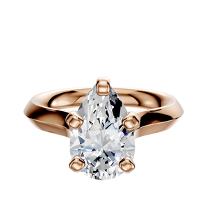 14K Rose Gold 4 Prong Cathedral Knife Edge 3.0mm Engagement Ring