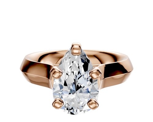 14K Rose Gold 4 Prong Cathedral Knife Edge 4.0mm Engagement Ring