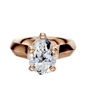 14K Rose Gold 4 Prong Cathedral Knife Edge 4.0mm Engagement Ring