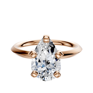 14K Rose Gold 4 Prong Classic Knife Edge 2.0mm Engagement Ring