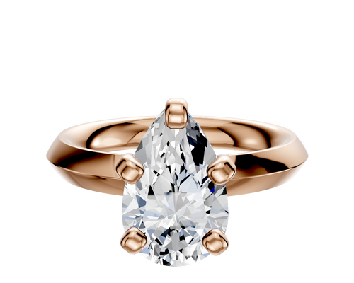 14K Rose Gold 4 Prong Classic Knife Edge 3.0mm Engagement Ring