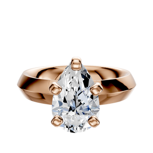 14K Rose Gold 4 Prong Classic Knife Edge 4.0mm Engagement Ring