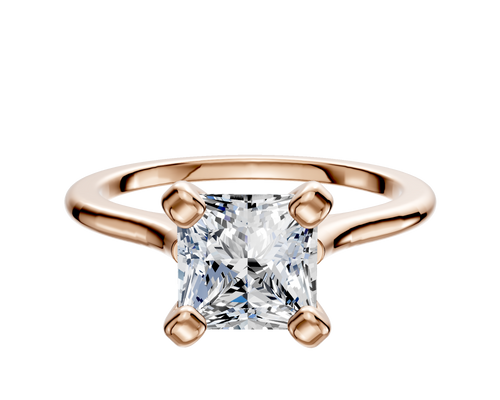 14K Rose Gold 4 Prong Cathedral Dome 1.5mm Engagement Ring