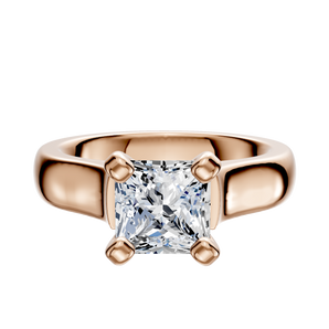 14K Rose Gold 4 Prong Cathedral Dome 4.0mm Engagement Ring