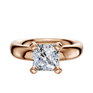 14K Rose Gold 4 Prong Classic Dome 4.0mm Engagement Ring