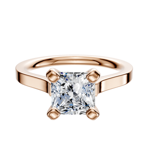14K Rose Gold 4 Prong Cathedral Flat 2.0mm Engagement Ring